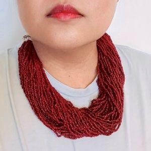 Red statement necklace